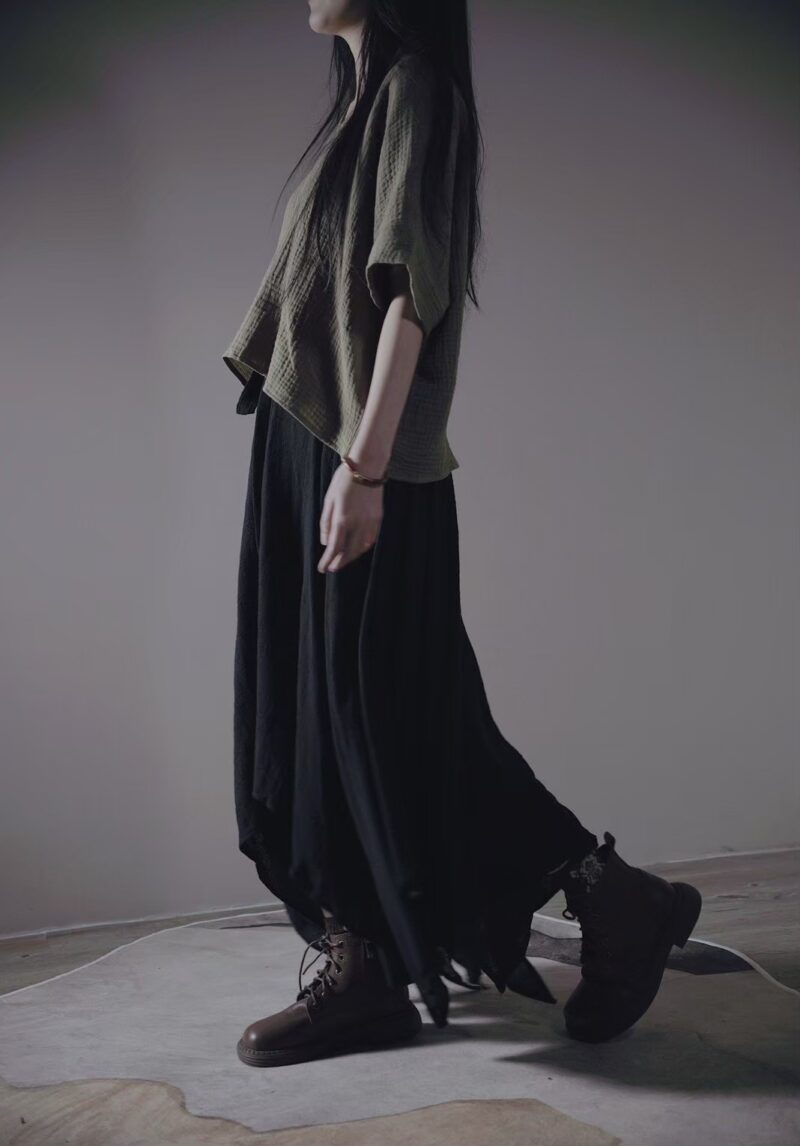 雙層棉紗 V領舒身上衣 三色 | Short Sleeve