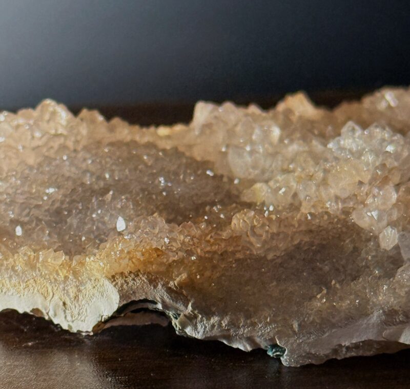 極光淨海 冰糖霜藍砂糖晶簇 Druzy Apophyllite on Blue Chalcedony Landscape | 原礦