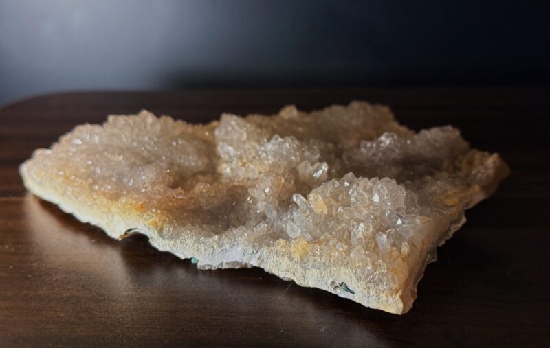 極光淨海 冰糖霜藍砂糖晶簇 Druzy Apophyllite on Blue Chalcedony Landscape | 原礦