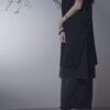 有機棉 開衩雙結長版無袖 | 黑 白 | Side-Tie Tunic