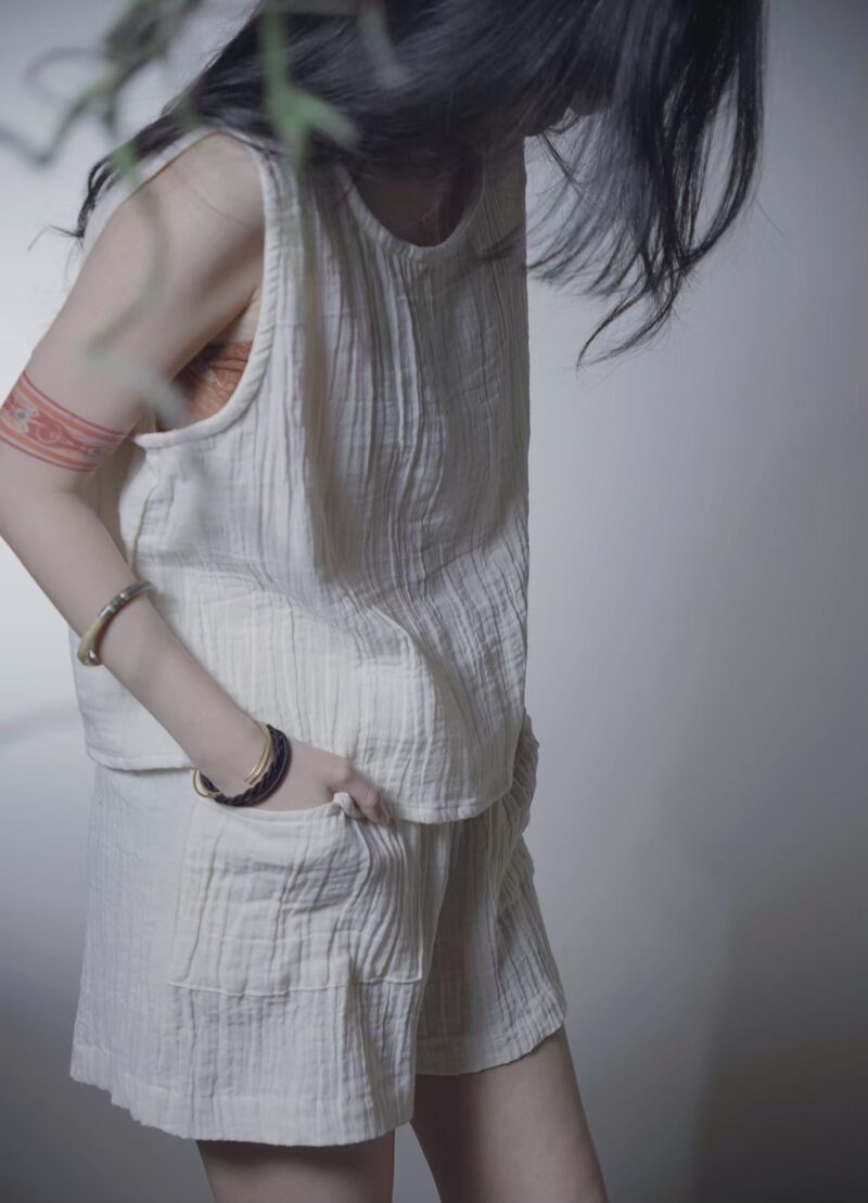 有機棉 eco瑜珈純色套裝 淨白 | Whole Set