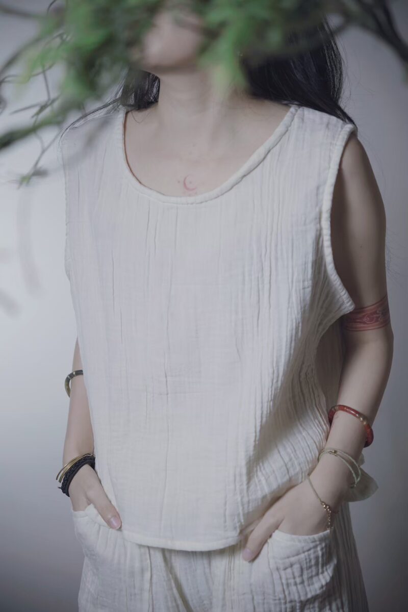 有機棉 eco瑜珈純色套裝 淨白 | Whole Set