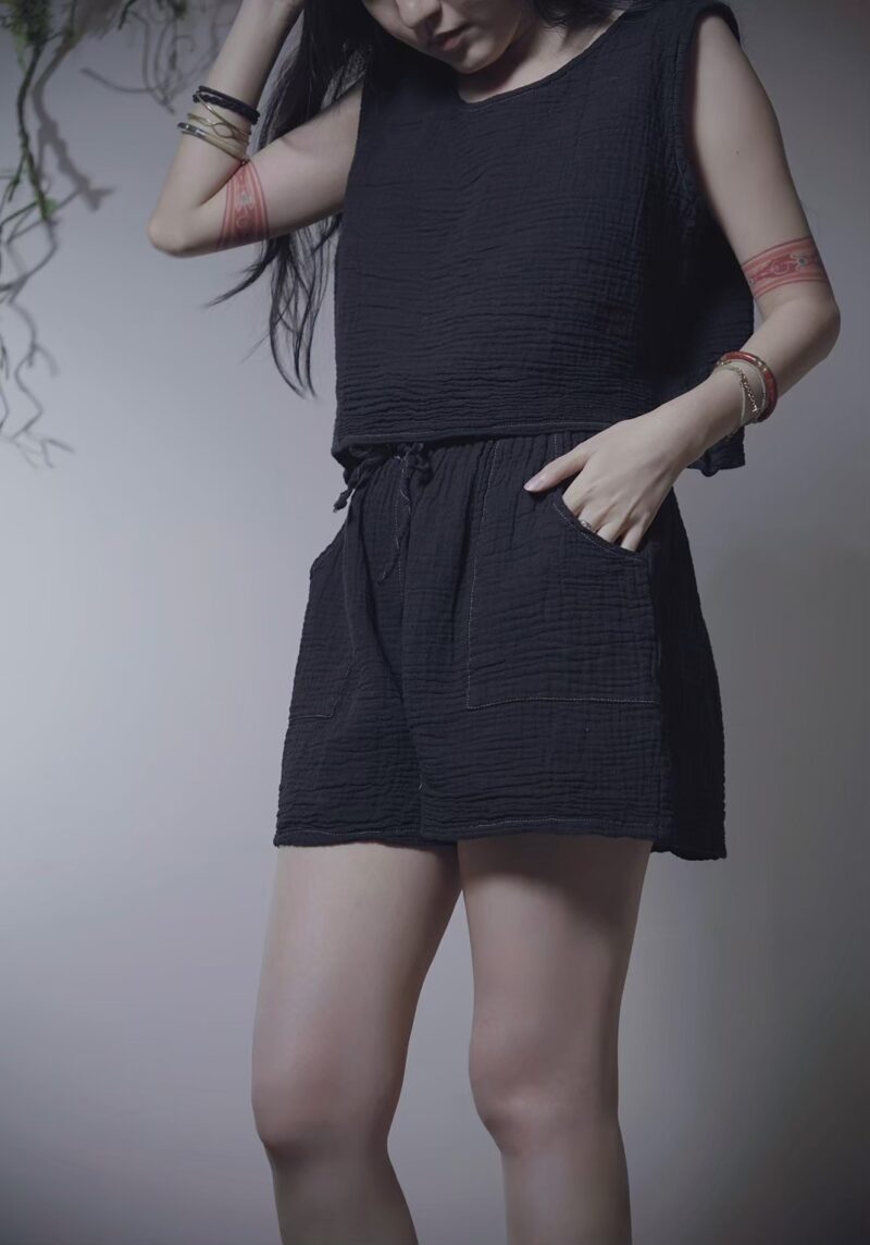 有機棉 eco瑜珈純色套裝 醇黑 | Whole Set