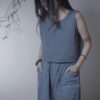 有機棉 eco瑜珈純色套裝 霾藍 | Whole Set
