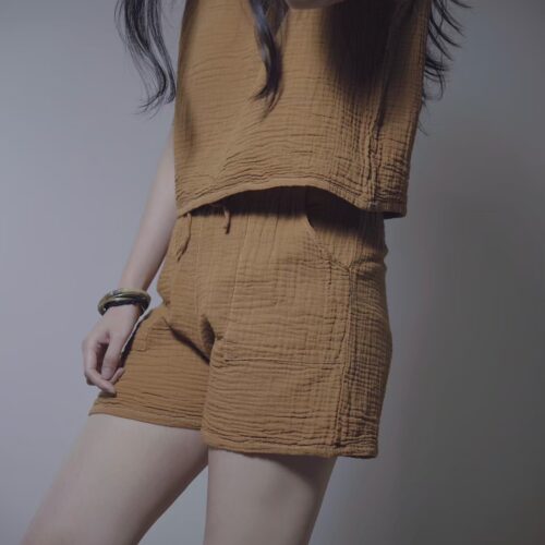 有機棉 eco瑜珈純色套裝 薑黃 | Whole Set