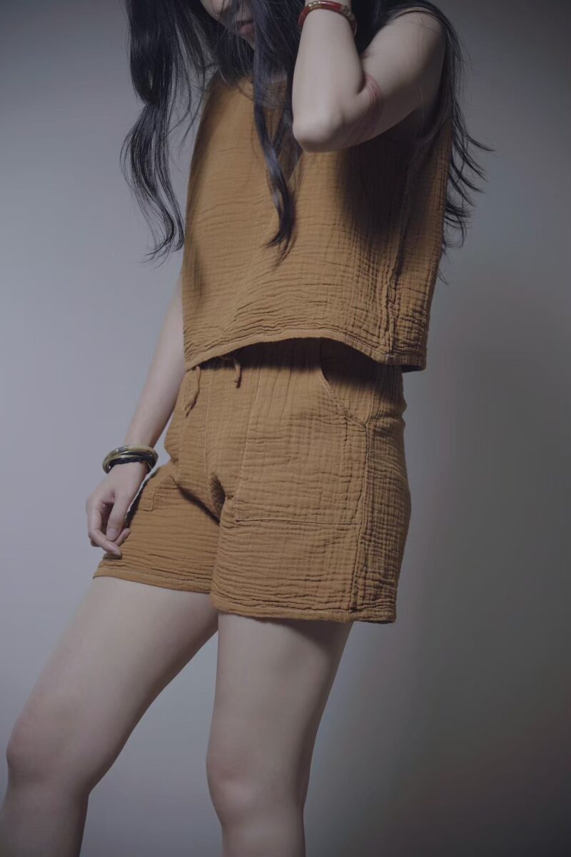 有機棉 eco瑜珈純色套裝 薑黃 | Whole Set