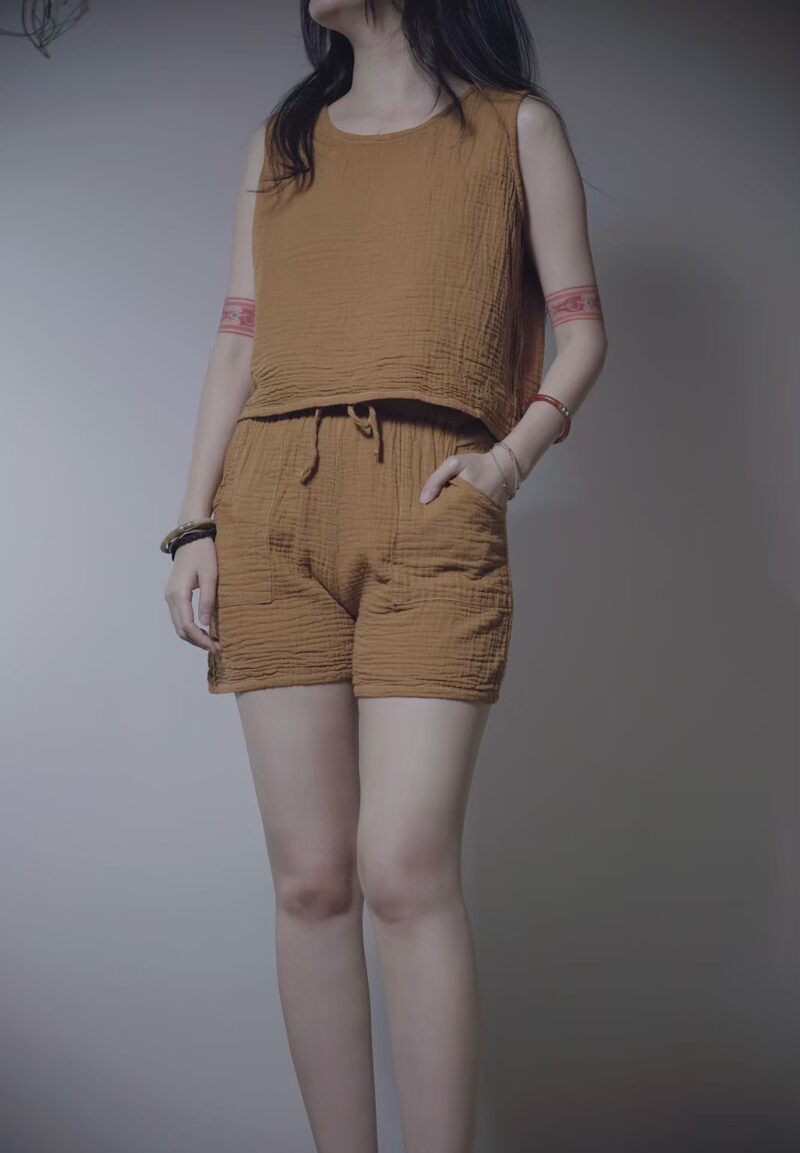 有機棉 eco瑜珈純色套裝 薑黃 | Whole Set