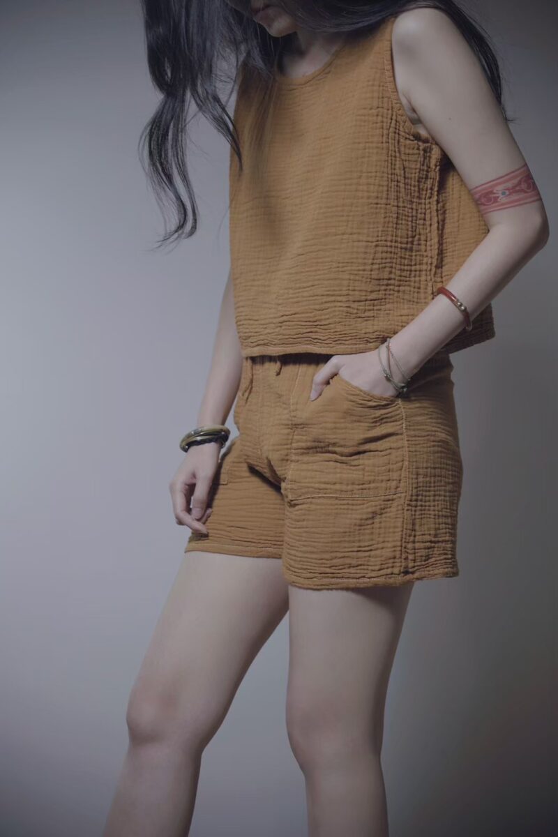 有機棉 eco瑜珈純色套裝 薑黃 | Whole Set