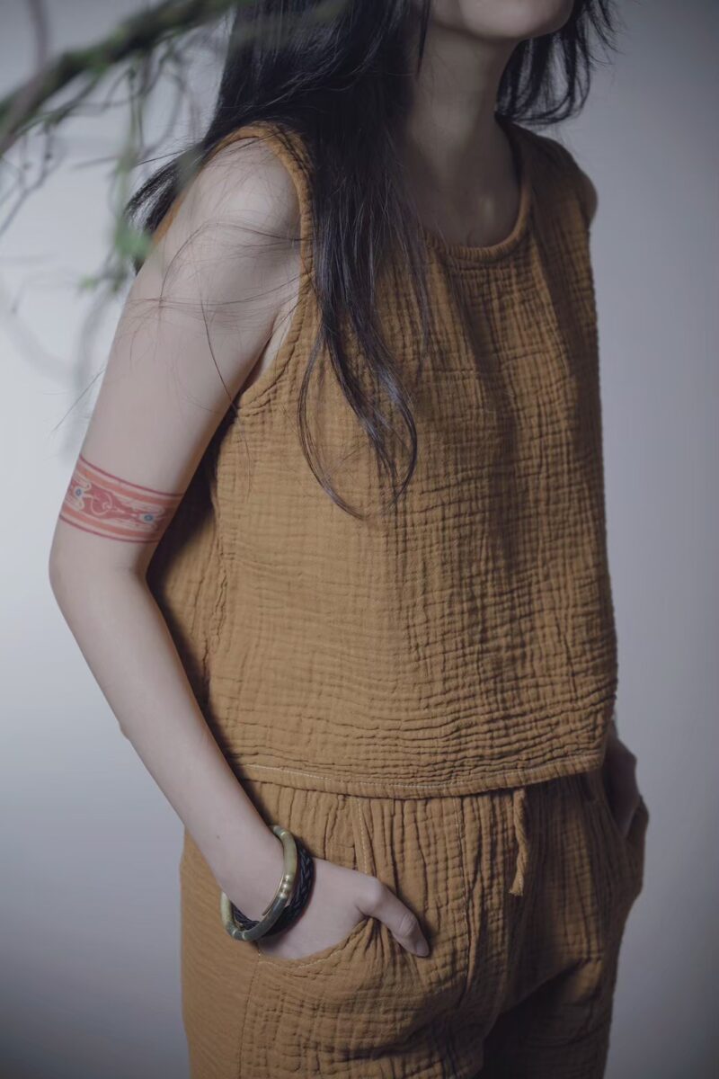有機棉 eco瑜珈純色套裝 薑黃 | Whole Set